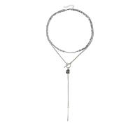 Piceioep Conjunto de collar con cristales de diamantes negros y cuadrados geométricos Ideal para comodidad durante todo día y reuniones formales Collar cuadrado gótico