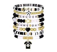 Piceioep Conjunto de Pulsera para Amantes Banda elástica Ajustable Que Incluye un Amuleto de Bola pequeña para Juegos y atuendos Informales Joyería de Recuerdo de torneos