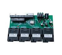 Piceioep Conmutador de Fibra 4F4E inverso de 100 M Convertidor de Medios ópticos de 4 Fibras Ethernet rápido Placa de Desarrollo de fácil instalación Conmutador de Red