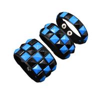 Piceioep De 3 Piezas de Pulseras Punk con Tachuelas cuadradas, Pulsera gótica de Ajustable para Salir de Noche, Uso cómodo, Cadena para la muñeca de la Amistad