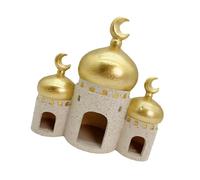 Piceioep Decoraciones de Ramadán para Eid Mubaraks, Decoraciones para hogar, de Mezquita Blanca Dorada, Adorno Artesanal para Estante, Decoraciones de, Ramadán
