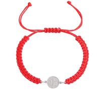 Piceioep Detalle de acero inoxidable Pulsera de cuerda ajustable cruzada Benedict con nudo Cadena de muñeca tejida a mano para bendición Cadena de muñeca ajustable tejida a mano Bautismo