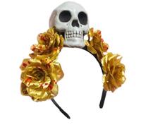 Piceioep Disfraz de bruja sangrienta para el pelo del Día de los Muertos, calavera de sangre oscura, peinado, para espectáculos en vivo, diadema para carnavales
