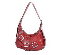 Piceioep Elegante bolso de hombro pequeño con diseño de remaches, bolso cruzado informal para mujer y bolso de lujo para axila, bolso elegante para mujer
