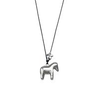 Piceioep Elegante collar con dije de caballo con acento floral, joyería de cuello de cadena larga y delicada, regalo para cadena de suéter larga, aniversario de cumpleaños
