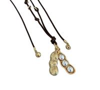 Piceioep Elegante collar dorado y plateado inspirado en guisantes y maní con materiales resistentes a las alergias Construcción liviana Cómodo para uso diario Fácil mantenimiento Collar elegante