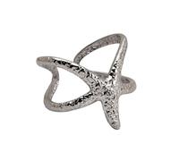 Piceioep Encantador anillo de dedo de joyería de estrella de mar que se puede abrir inspirado bajo agua, accesorios de acero inoxidable, aro de playa