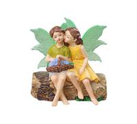 Piceioep Estatua de Hermana de Hadas de Flores Brillantes encantadas, artesanía de Resina Resistente para, decoración de jardín, Modelos de Hadas de Resina Hechos a Mano