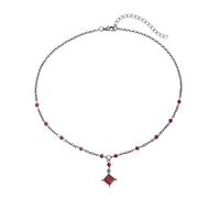 Piceioep Estético oscuro vanguardista Colgante cuadrado de aleación con brillante Joyería de gótica Cadena para cuello ajustable Collar de clavícula de aleación de gótico