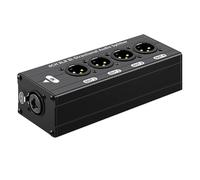 Piceioep Fiabilidad Divisor de música XLR / 6, 35 mm con diseño de 4 Canales de Salida para Aplicaciones de grabación y Sonido de conciertos Distribuidor de indicación de Sonido