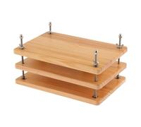 Piceioep Herramienta Profesional de reparación de Prensa de Libros de 3 con Sujetadores de alas Ajustables para encuadernación Hecha a Mano y prensado Floral construida con Madera Dura Studiosupplies