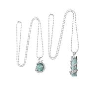 Piceioep Juego de 2 collares cilíndricos de piedra natural con textura de piedras acabadas a mano para regalo de joyería a juego, para amigos, hermanas, talla única, como se describe, como se describe