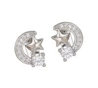 Piceioep Lunas Diamantes de imitación en Forma de Estrella Decoraciones para Auriculares Aleaciones de Cobre Resistentes Sudor Universales Freeclip1 / 2 Entusiastas de los Deportes Lunas Estrella