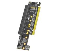 Piceioep Mejora la Capacidad Tarjeta adaptadora PCIe 16X 5.0 Que admite Discos Duros NVMe Dobles de hasta 8 para un manejo rápido de Datos en Juegos Adaptadores de Datos rápidos