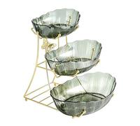 Piceioep Moderno de Postre de Frutas de Varios Niveles, Utensilios de Cocina apilables, Platos para Servir, para Uso en Interiores y Exteriores, Bandeja de Frutas Que Ahorra Espacio