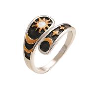 Piceioep Para todos los tamaños Anillos de cobre con lunas, estrellas, arte, brillo duradero, uso diario, anillos, regalo, resistente