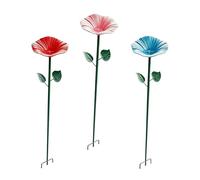 Piceioep Púas duraderas para jardín de Flores, decoración de jardín para Beber de colibrí, Que Sirve alimentador Decorativo de Agua para pájaros, estaca de Flores de Hierro Soldado