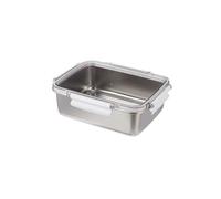 Piceioep Recipiente para Alimentos de Acero Inoxidable, lonchera Rectangular con, Recipiente de Almacenamiento apilable para Uso doméstico y Exterior, Recipiente apilable para Almacenamiento de
