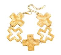 Piceioep Regalo Cadena de mano con cruces martilladas Cadena de muñeca significativa de acero inoxidable para amores Ocasiones especiales Pulsera de cruces