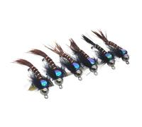 Piceioep Señuelos de Pesca con Mosca de Metal, 6 uds, adecuados para Expertos y Principiantes en múltiples entornos de Pesca, atracción de Moscas de hundimiento rápido