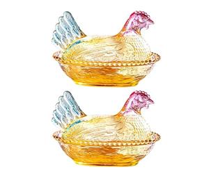 Piceioep Vasos de para gallina en Nido, para Dulces con, Cuenco Retro para Dulces, decoración de en Tarro para hogar, oficinas, Cocina, Cuenco Cubierto