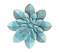 Picfarce Decoración de Pared de Flores de Metal Azul Cielo Claro, Escultura Floral rústica Moderna de 9.5 Pulgadas, decoración del hogar Envejecida, Obras de Arte para Interiores, Dormitorio, Sala de