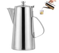 Pichet En Acier Inoxydable - 1,8 l Argent Avec Poignée | Bouilloire À Eau De Grande Capacité Avec Couvercle, Pour Thé, Lait, Jus, Café, Eau Froide | Pichet Boisson | Maison, Hôtel, restaurante, bar