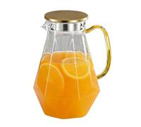 Pichet En Verre 1,5 L Avec Couvercle - Carafe Résistante À La Chaleur Pour Eau, Jus Et Lait, Théière Glacée Pour Réfrigérateur, Carafe À Boissons Fraîches Ou Chaudes Pour Table, Fête Et Bar