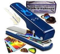 Pick-a-Palooza Paquete de regalo para púas de guitarra, incluye soporte de cuero para llavero, 4 tiras de púas y un archivo de púas, color azul