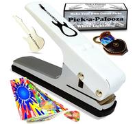 Pick-a-Palooza Paquete para fabricar tus propias púas para guitarra, de alta calidad, llavero con bolso de piel para guardar las púas, 15 tiras de material para las púas, lima en color azul