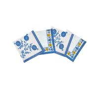 Pick a Poppy Suzani servilleta de algodón Blue. pack de 4. 45x45 cm