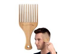 Pick De Pelo De Madera - Peine De Dientes Anchos, Cepillo Antilemal | Herramienta De Estilismo De Madera Natural Acabado Liso Para Textura Voluminizadora, Aseo Para Salón En Casa, Experienz