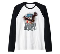 Pick Em Up Eagle Free Bird Stars Stripes Rock Camiseta Manga Raglan