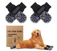 PICK FOR LIFE Calcetines antideslizantes para perros, 2 pares de calcetines para perros con cierre de ajustable, calcetines antideslizantes para interiores - Protección de patas y control de tracción