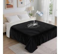 PICK FOR LIFE Manta impermeable para el amor, manta reversible de franela para perros, manta de viaje para cama, sofá y asiento de coche (negro, 203 x 229 cm)