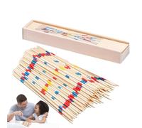Pick Up Sticks - Wood 7 Inch 31 Pieces Set | 31 Pieces Classic Pickup Sticks Game Toys, Wooden Classic Game from Yesterday In Wood Boxes with Lids | For Family Fun Games Gift Classroom Activities
