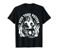 Pick Your Poison Pin Up Devil Woman - Flash de Tatuaje Tradicional Camiseta gráfica económica, Hombre, Negro, L