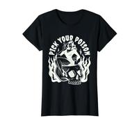Pick Your Poison Pin Up Devil Woman - Flash de Tatuaje Tradicional Camiseta gráfica económica, Mujer, Negro, XL