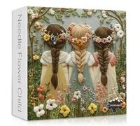 PICKFORU Rompecabezas infantil de flores de aguja, 1000 piezas, rompecabezas de flores de jardín de naturaleza, arte bordado, flor silvestre, estética de plantas, rompecabezas floral para adultos
