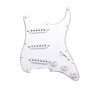 Pickguard Golpeador De Guitarra Eléctrica Y Conjunto De Scratchplate Precableado Cargado SSS Blanco (Color : White 1)