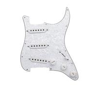 Pickguard Golpeador De Guitarra Eléctrica Y Conjunto De Scratchplate Precableado Cargado SSS Blanco (Color : White 3)