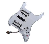 Pickguard HSH Precableado Con Juego De Pastillas Humbucker De Bobina Simple Blanca Piezas de Repuesto de Guitarra