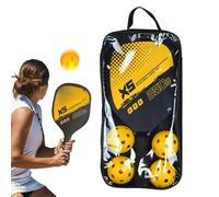 Pickle Ball Kit Raquetas de pádel - Paletas y Pelotas de pepinillo, Juego de Bolas de pepinillo | 4 Pelotas de pepinillo, Juego de 2 Raquetas, cómodo Mango de Raqueta