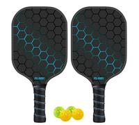 Pickle Ball Paddle Set - Kit De Raqueta De Fibra De Vidrio Con 4 Bolas | Equipo De Juego De Paleta Liviano Para Niños, Adultos, Práctica Deportiva Interior, Juguete Para Equipos De Corte, Entrenador D