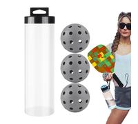 Pickle Balls Accesorios, bolas de competición | 3 bolas de PE Yard Activities Pickle Balls, 74 mm Sport 40 Hole Pickle Balls Kit de alta elasticidad con tubo de almacenamiento para principiantes