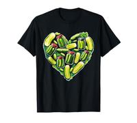 Pickle Heart Funny Dill Lover Canning Cucumber Humor Camiseta
