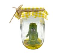 Pickle In Jar Figurine, Miniature Glass Screaming Pickle, Funny Small Glass Pickle Jar, Decorative Accessories, emotional suport Pickle Stylish Cucumbers Ornament For Home Decor