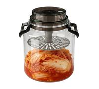 Pickle Jar Canister, 5L Airtight Storage Container, Round Handle Design for Easy Carrying, Durable Transparent Body with Secure Lid Seal, Kitchen Pantry Accessory, Food Storage for Pickles Flour