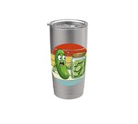 Pickle Lover Retro Pepino Vegetal Pickles Vegano Vaso térmico de acero inoxidable de doble pared