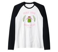 Pickle Lover Social Club Funny Foodie Diseño de Tarro estético Camiseta Manga Raglan